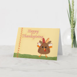Cute Cartoon Thanksgiving Turkije Feestdagen Kaart