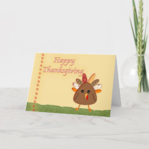Cute Cartoon Thanksgiving Turkije Feestdagen Kaart