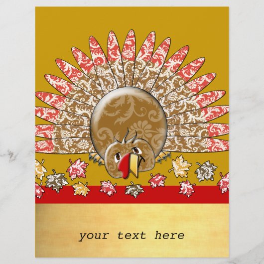 Cute Cartoon Thanksgiving Turkije Flyer (Voorkant)