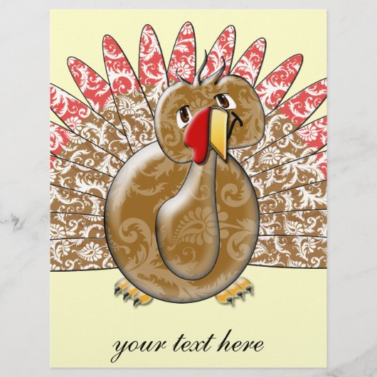 Cute Cartoon Thanksgiving Turkije Flyer (Voorkant)