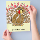 Cute Cartoon Thanksgiving Turkije Flyer (Hand)