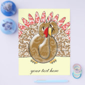 Cute Cartoon Thanksgiving Turkije Flyer (Enkel)