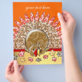 Cute Cartoon Thanksgiving Turkije Flyer (Hand)