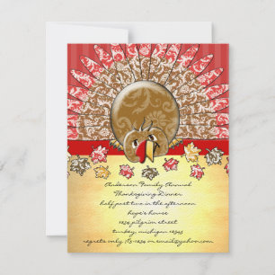 Cute Cartoon Thanksgiving Turkije Kaart