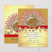 Cute Cartoon Thanksgiving Turkije Kaart (Voorkant / Achterkant)