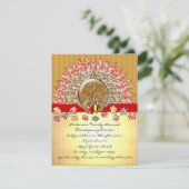 Cute Cartoon Thanksgiving Turkije Kaart (Staand voorkant)