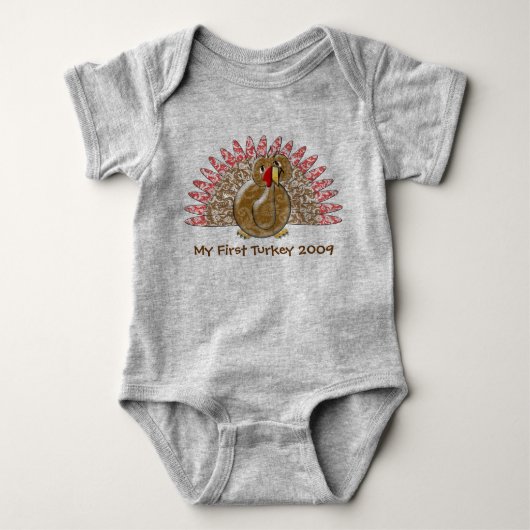 Cute Cartoon Thanksgiving Turkije Romper (Voorkant)
