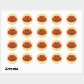 Cute Cartoon Thanksgiving Turkije Ronde Sticker (Vel)
