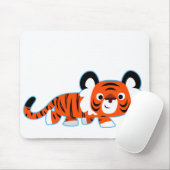 Cute Cartoon Tiger op de prowl Mousepad Muismat (Met muis)