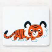Cute Cartoon Tiger op de prowl Mousepad Muismat (Voorkant)