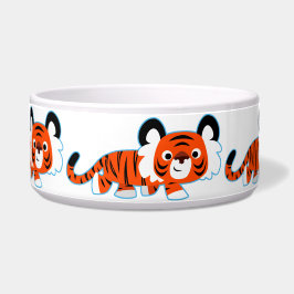 Cute Cartoon Tiger op de prowl Pet Bowl Voerbakje