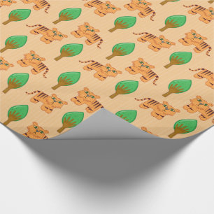 Cute Cartoon Tiger Pattern Cadeaupapier