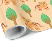 Cute Cartoon Tiger Pattern Cadeaupapier (Rol Hoek)