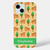 Cute Cartoon Tiger Pattern - Gepersonaliseerd Case-Mate iPhone Case (Achterkant)