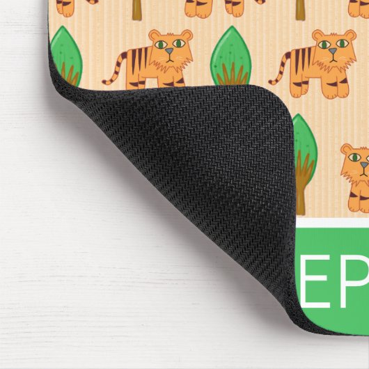 Cute Cartoon Tiger Pattern - Gepersonaliseerd Muismat (Hoek)