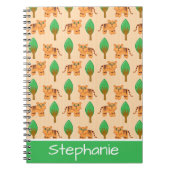 Cute Cartoon Tiger Pattern - Gepersonaliseerd Notitieboek (Voorkant)