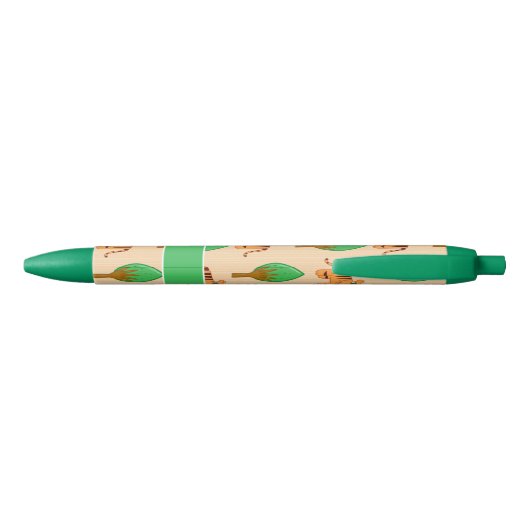 Cute Cartoon Tiger Pattern - Gepersonaliseerd Zwarte Inkt Pen (Achterkant)