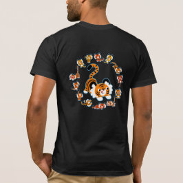 Cute Cartoon Tigers Mandala (blauw) T-Shirt (achte
