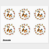 Cute Cartoon Tigers Mandala (Blue) Sticker (Vel)