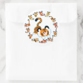 Cute Cartoon Tigers Mandala (Blue) Sticker (Tas)