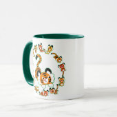 Cute Cartoon Tigers Mandala (groene) Mok (Voorkant links)