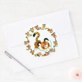 Cute Cartoon Tigers Mandala (groene) Sticker (Envelop)