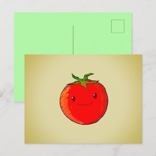 Cute Cartoon Tomato Briefkaart (Voorkant / Achterkant)