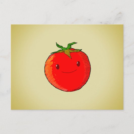 Cute Cartoon Tomato Briefkaart (Voorkant)