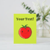 Cute Cartoon Tomato Briefkaart (Staand voorkant)