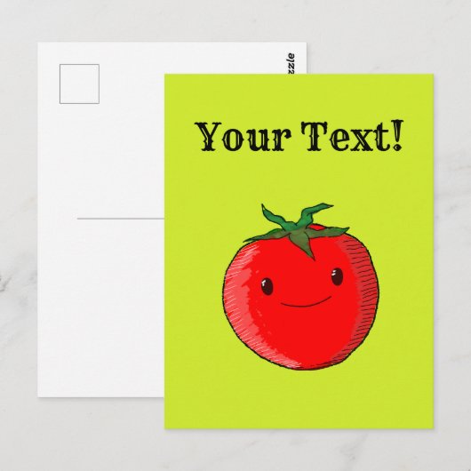 Cute Cartoon Tomato Briefkaart (Voorkant / Achterkant)
