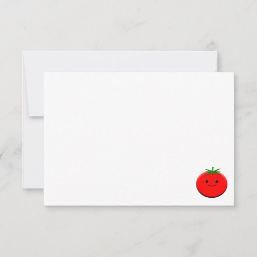 Cute Cartoon Tomato Custom Blank Notitiekaartje (Voorkant)