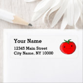 Cute Cartoon Tomato Etiket (Insitu)