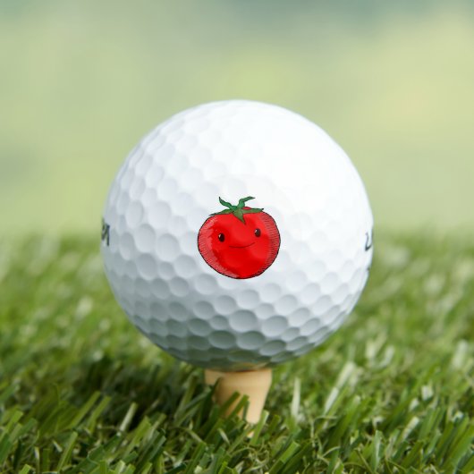 Cute Cartoon Tomato Golfballen (Insitu Shirt)