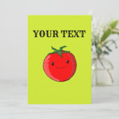 Cute Cartoon Tomato Kaart (Staand voorkant)