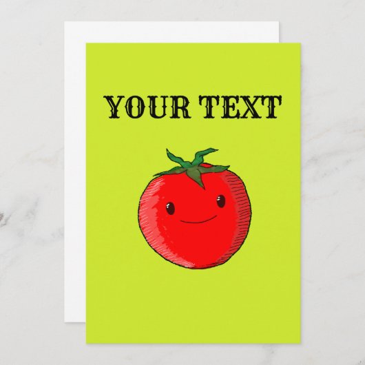 Cute Cartoon Tomato Kaart (Voorkant / Achterkant)