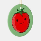 Cute Cartoon Tomato Keramisch Ornament (Rechts)