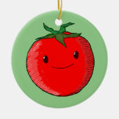 Cute Cartoon Tomato Keramisch Ornament (Voorkant)
