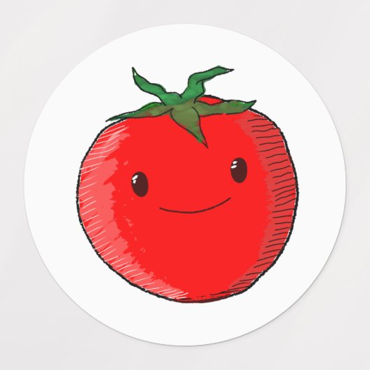 Cute Cartoon Tomato Labels (Design 2)