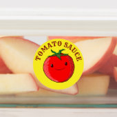 Cute Cartoon Tomato Labels (Aangebracht)