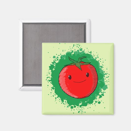 Cute Cartoon Tomato Magneet (Voorkant / Achterkant)