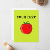 Cute Cartoon Tomato Notitiekaartje (Voorkant / Achterkant in situ)