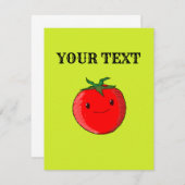 Cute Cartoon Tomato Notitiekaartje (Voorkant / Achterkant)