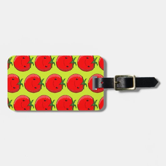 Cute Cartoon Tomato Pattern Bagagelabel (Voorkant horizontaal)