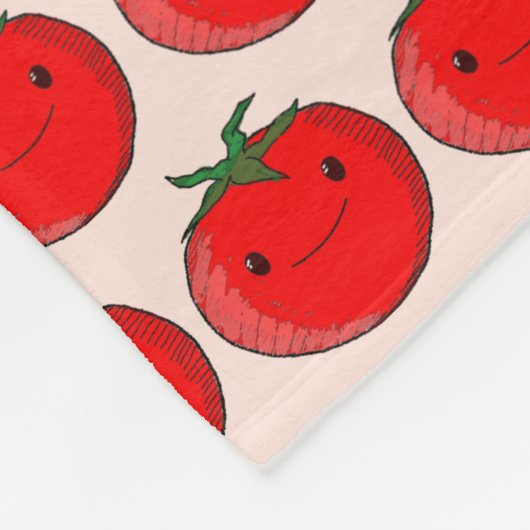 Cute Cartoon Tomato Pattern Fleece Deken (Hoek)