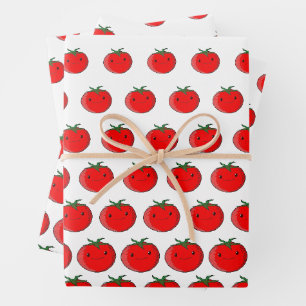 Cute Cartoon Tomato Pattern Inpakpapier Vel
