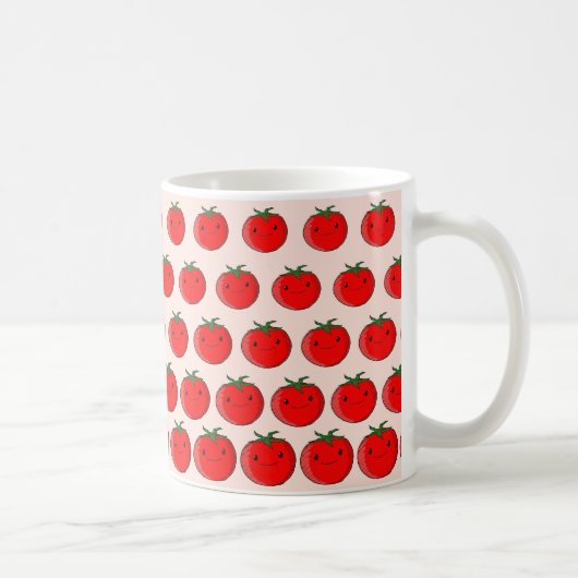 Cute Cartoon Tomato Pattern Koffiemok (Rechts)
