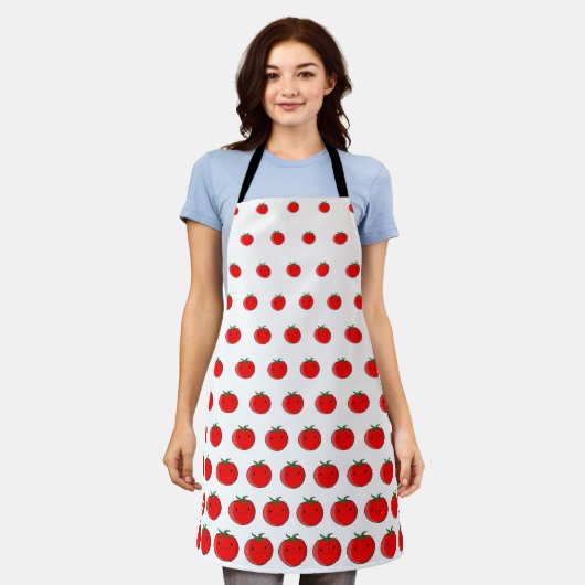 Cute Cartoon Tomato Pattern Schort (Gedragen)