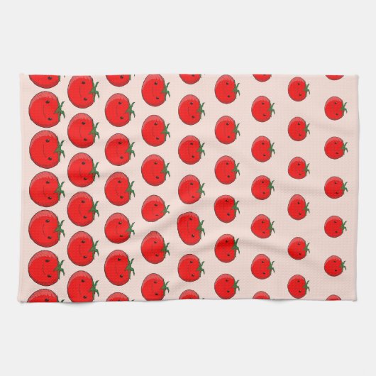 Cute Cartoon Tomato Pattern Theedoek (Horizontaal)