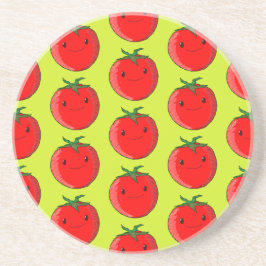 Cute Cartoon Tomato Pattern Zandsteen Onderzetter