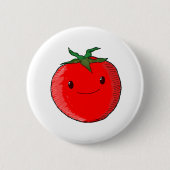 Cute Cartoon Tomato Ronde Button 5,7 Cm (Voorkant)